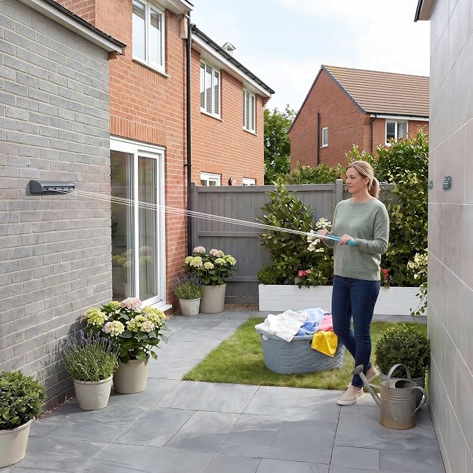 Extendable Washing Line - Indoor and Outdoor Use, Wall Mountable