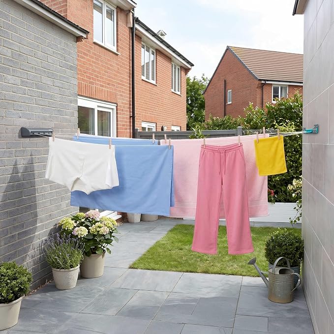 Extendable Washing Line - Indoor and Outdoor Use, Wall Mountable